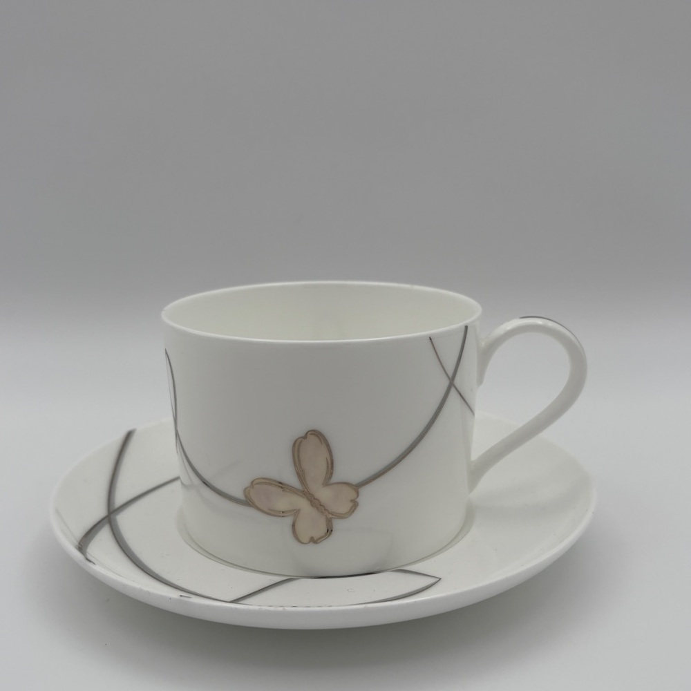 WATERFORD Lismore Butterfly Coffee Cup And Saucer Fine Bone China - Picture 6 of 12